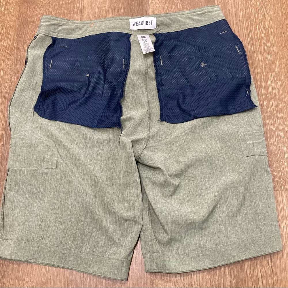 Men's Wearfirst Green Cargo Shorts Size 32 - Picture 9 of 11